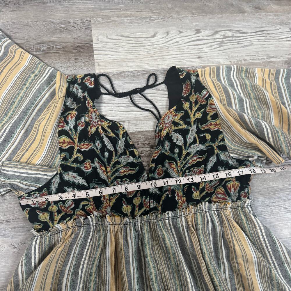 Free People Babydoll Mini Dress Boho Cottage Prairie Summer Prairie Festival S - Picture 12 of 13